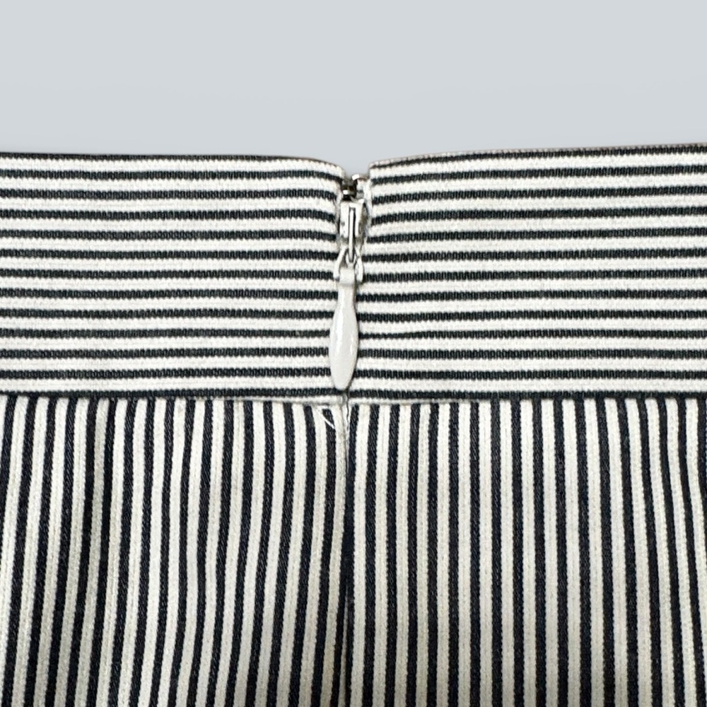 J.Crew Black & White Striped Seersucker A-Line Skirt with Pockets - Picture 6 of 9